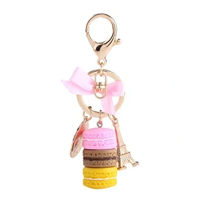 Imagen de 1 Llavero con Colgante de Aleación Color Macaron para Mujer Accesorios Bolso Decoración Encanto (Rosa)