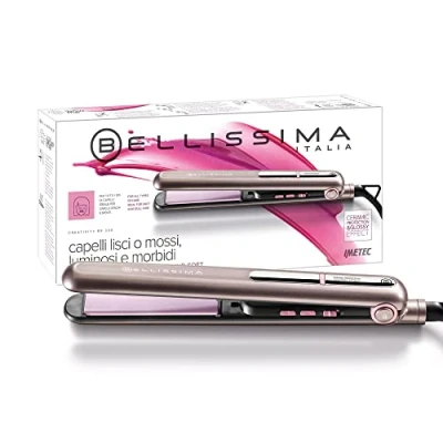 Imagen de Bellissima Imetec B9 300, Plancha de pelo para peinado liso u ondulado, revestimiento cerámica, regulación la temperatura 150 ºC a 230 ºC, sistema calentamiento rápido