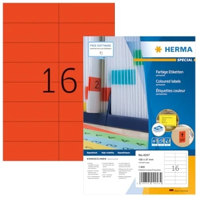 Imagen de Herma 4257 Etiquetas para impresoras (1600 unidades), rojo