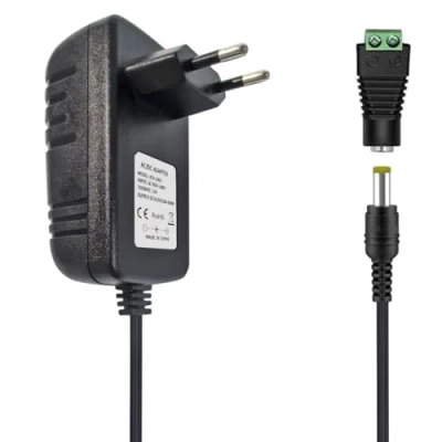 Imagen de Tesfish 24V 2A Adaptador de Corriente Transformador 48W Fuente alimentación 5.5 x 2.1/2.5 mm para CCTV, Cámara, Enrutador, LED Tira luz 5050 2835