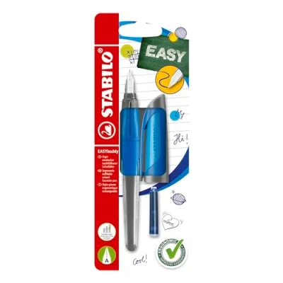 Imagen de pluma estilográfica escolar STABILO EASYbuddy color azul Tinta 1 + recarga