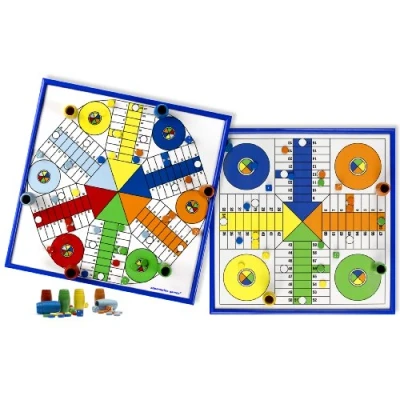Imagen de Aquamarine Games PARCHIS 4 Y 6 Jugadores 40 CM. con FICHAS Incluidas, Multicolor, NO Value (Compudid CPES02)