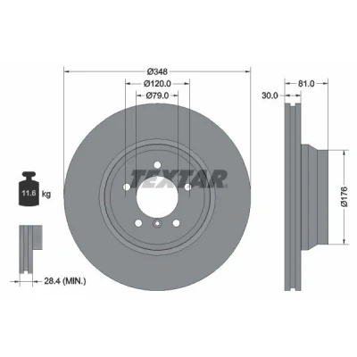 Imagen de TEXTAR PRO+ 92122905 Disco de freno BMW: 7