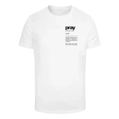 Imagen de Mister Tee PRAY Definition Camiseta estampada, Hombre, Talla: XS, White