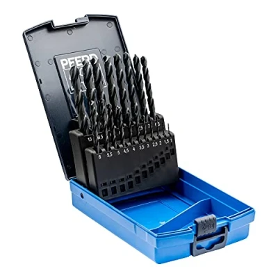 Imagen de Pferd Set de Brocas Espirales (19 Piezas) Spb Din 338 Hssg N 1 10 Steel 19, desde millimeters, Cada 0,5 para Acero, Metales No Férricos, Fundición y Plásticos