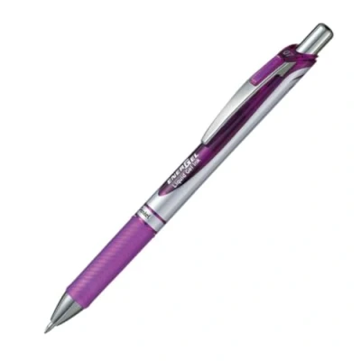 Imagen de Pentel Energel BL77 Tinta Gel Punta Redonda Bolígrafo/Clic Bolígrafo 0.35mm, Paquete de 1 Morado