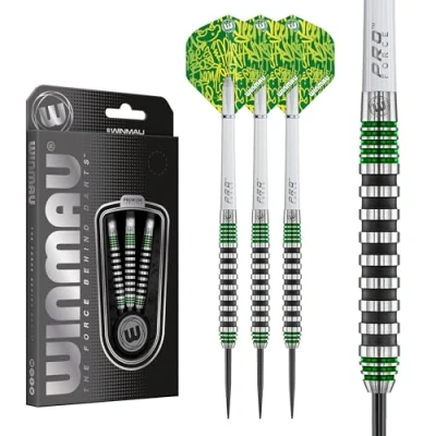 Imagen de WINMAU Advance 500 Series Green 22g Steel Tip Darts Set Dardos, Unisex, Verde, 22 g