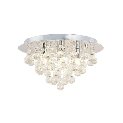 Imagen de lámpara de techo &#039;Antonino&#039; en Plateado hecho Cristal e.o. para Salón &amp; Comedor (4 llamas, G9) Lindby cristal, techo,