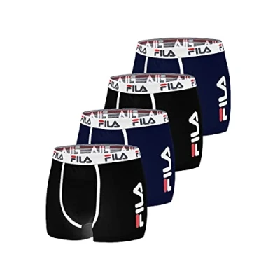 Imagen de FILA Calzoncillos Hombre Boxer Algodón, Ropa Interior Hombre, Malla Ventilada, Transpirable (Lote de 4)