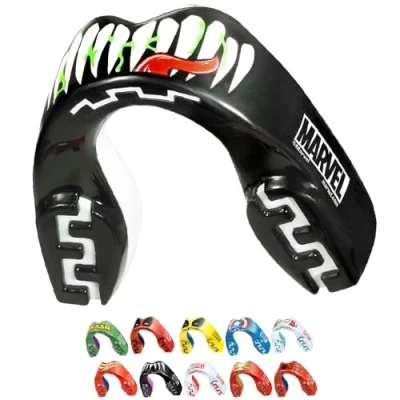 Imagen de Marvel Venom Protector bucal adultos y niños para todos los deportes de contacto, incluidos rugby, MMA, artes marciales kickboxing, judo, hockey boxeo