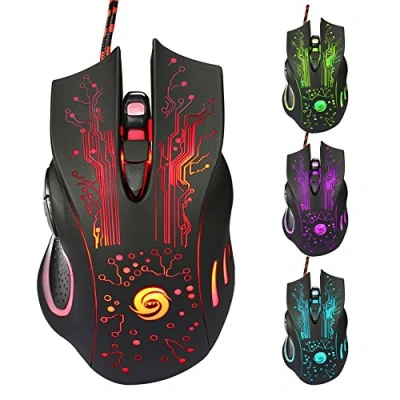 Imagen de GS Profesional Gamer 2400DPI LED Óptico 6D USB Cable Juego Gaming Ratón de Computadora para PC Portátil
