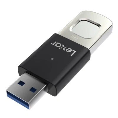 Imagen de Lexar JumpDrive Fingerprint F35 Pro Unidad Flash USB 3.0 de 128GB, hasta 400 MB/s Lectura/300 Escritura, Memoria USB, 10 ID Huellas Dactilares permitidas(LJDF35P128G RNBNG)
