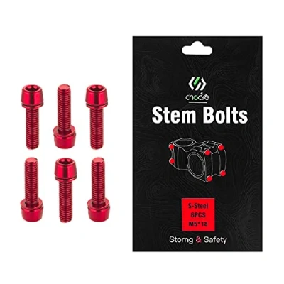 Imagen de CNC Tornillos para Bicicleta, 6 unidades M5 x 18 Tornillo MTB Carreras Rojo