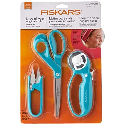 Imagen de Fiskars Kit de iniciación para hacer prendas, turquesa, 3 unidades