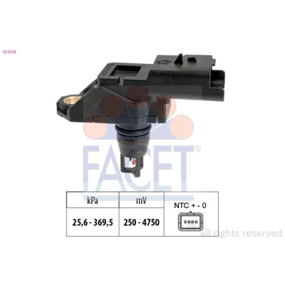 Imagen de FACET 10.3328 Sensor de Presión del Turbo FORD: FOCUS 3, Ecosport Mk2, Mondeo 5 Limousine, CITROËN: Jumper II Furgón, Berlingo II, DS5 Hatchback