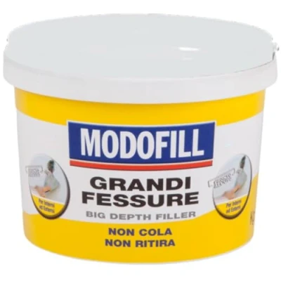 Imagen de MODOFILL Masilla Tapagrietas en Pasta Lista Para Usar Rellenar Grandes Agujeros y Grietas las Paredes. Alto Relleno, Blanco, 1 kg.