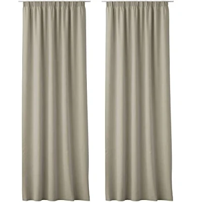 Imagen de JEMIDI Cortinas Opacas con Cinta Visillos opacos de Tela Gruesa Fruncida Universal para Ventana salón Dormitorio 140 x 250 cm