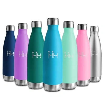 Imagen de Botella Termica 500ml, Agua sin BPA, Acero Inoxidable con Doble Pared, Cantimplora Reutilizable a Prueba de Fugas para Gimnasio, Oficina, Colegio, Senderismo, Deporte, Outdoor