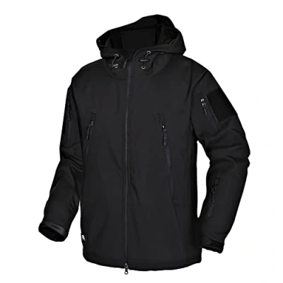 Imagen de Chaqueta táctica con capucha para hombre Kelmon, chaqueta, Manga Larga, Hombre, color negro, tamaño Small