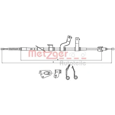 Imagen de METZGER 17.2579 Cable de Freno Mano Atrás izquierda 1750/1533 Discos COFLE HYUNDAI: i30 II Hatchback