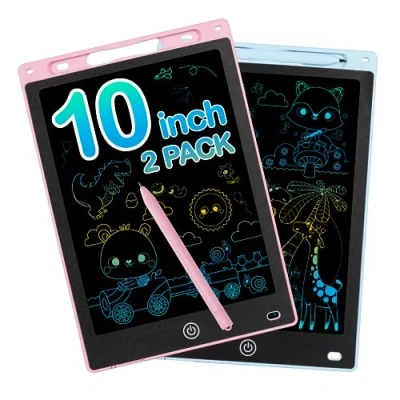 Imagen de Pizarra Magnetica Infantil 10 Pulgadas Magica Vistoso Tableta de Escritura LCD Borrable y Reutilizable para Niñas Niños 2 3 4 5 6 7 8 Años(Rosa+Azul) Piezas