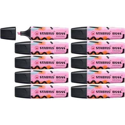 Imagen de Rotulador stabilo boss fluorescente original pastel by ju schnee fucsia helado