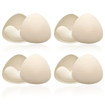 Imagen de UILYNIU 4 Pares Relleno Sujetador Push Up, Almohadillas para Sujetador, de Espuma Brasier Triangular, Rellenos Extraíbles Bikinis, Inserciones Copas (Beige)