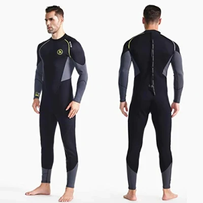Imagen de Traje de Neopreno ZCCO para Hombre Ultra Stretch 1.5 mm baño Neopreno, Buceo Cuerpo Completo con Cremallera en la Espalda, Una Pieza esnórquel, Buceo(Negro, S)