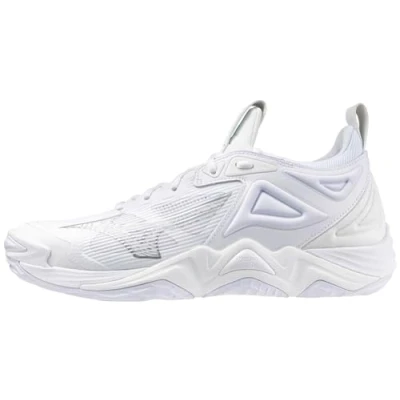 Imagen de Mizuno Wave Momentum 3 Zapatos de voleibol para mujer, blanco plateado, 38 EU