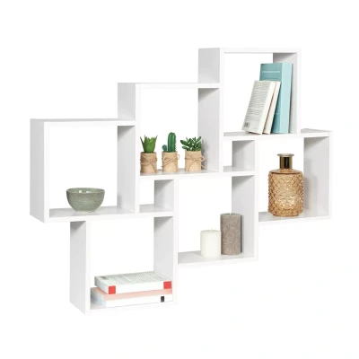 Imagen de IDMarket Estantería de pared doble posición LUCAS blanca