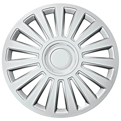 Imagen de SUMEX Juego de 4 Tapacubos 14 Pulgadas Diseño GTX Carbon, Acabado Negro y ABS Resistente a Fuertes Impactos, Duradero Fiable con Anillo sujeción Ajustable