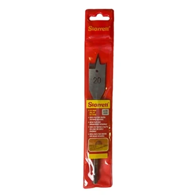Imagen de Starrett broca plana para madera 20 x 152 mm KFWD20A acero de alta velocidad HSS pala hexagonal 1/4 pulgadas Herramienta corte agujeros carpintería