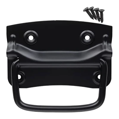 Imagen de SOTECH 1 par Tiradores de caja (120 x 80 mm, acero, negro) Tirador plegable para atornillar incl. tornillos fijación