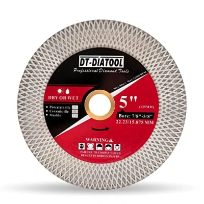 Imagen de DT DIATOOL disco de corte porcelana 5 pulgadas, y molienda malla en X doble cara para porcelana, cerámica, mármol, piedra artificial