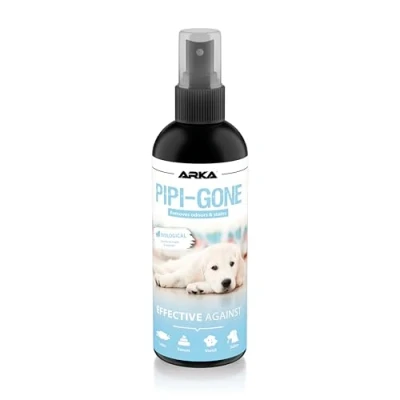 Imagen de ARKA Pipi Gone neutralizador de olores 100 ml Limpiador enzimático Concentrado eliminador y Manchas contra Todos los olores, como orina Perro o excrementos en sofá, Alfombra, colchón