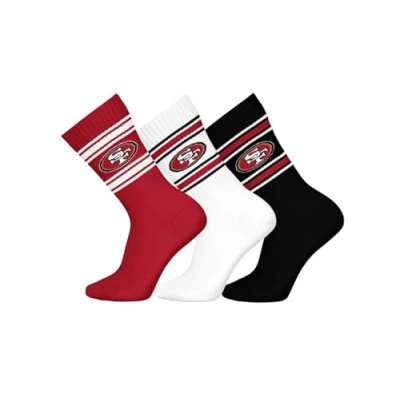 Imagen de NFL Calcetines deportivos unisex San Francisco 49ers 3pk Crew Socks (3 unidades)