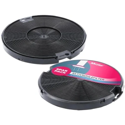 Imagen de 2x filtro de carbón activado Ø 150 mm EFF75, Juego 2 para campanas extractoras adecuado el AEG 405509371/2, Faber 112.0067.944 + 112.0254.245, IKEA 203.383.74, NYTTIG FIL 500