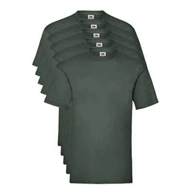 Imagen de Fruit of the Loom Valueweight 5 Pack Camiseta, Verde (Bottle Green 38), Large (Pack de 5) para Hombre