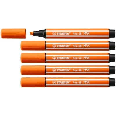 Imagen de STABILO Rotulador Premium punta biselada (1 + 5 mm) Pen 68 MAX Caja de Color Bermellón Pálido