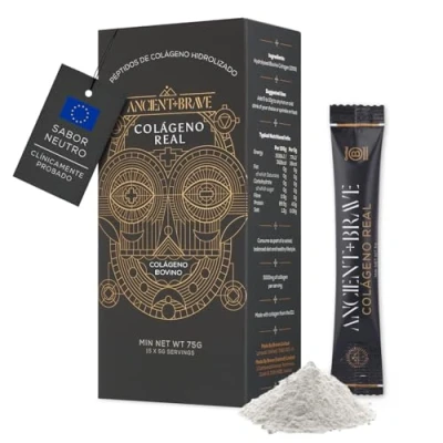 Imagen de Ancient + Brave Sobres de Verdadero Colágeno 15 x 5 Gramos Suplemento en Polvo Para Llevar 100% Peptidos Bovino Hidrolizado Pastoreo Paleo, Keto