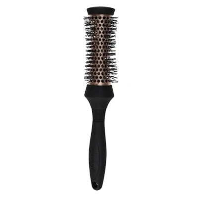 Imagen de Denman (Small) Thermo Ceramic Hourglass Hot Curl Brush Hair Curling for Blow Drying, Straightening, Defined Curls, Volume &amp; Root Lift Rose Gold Black