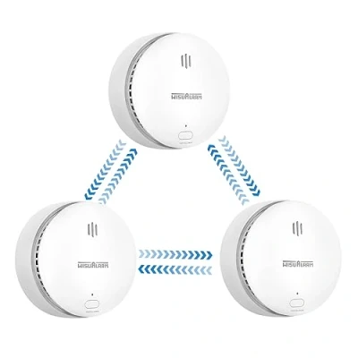 Imagen de Detector de Humo, Alarma Humo Pre enlazada, Inalámbrico con Batería 10 Años, Alarmas Incendio Interconectadas para el Hogar, Cumple EN14604 (3pcs)
