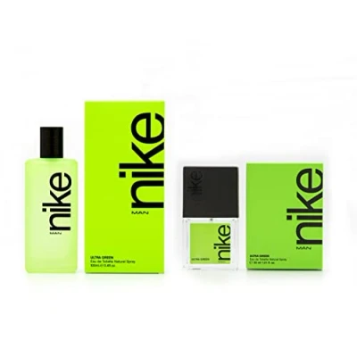 Imagen de NIKE Ultra Green, Colonia Hombre, Promoción 100 ml + 30 ml, Pack 2 Productos, Perfume Formato Spray, Eau de Toilette Masculina. Aroma Amaderado Oriental, Fragancia Fresca, Poderosa y Duradera