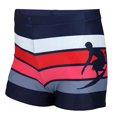 Imagen de Aquarti Bañador de Niño con Motivo a Rayas, Azul Oscuro/Rojo, 122
