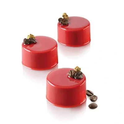 Imagen de Silikomart SF119 Molde de Silicona n. 8 Cilindros Ø63 H 40 MM Nylon Terracotta + CAV Classi, Rojo