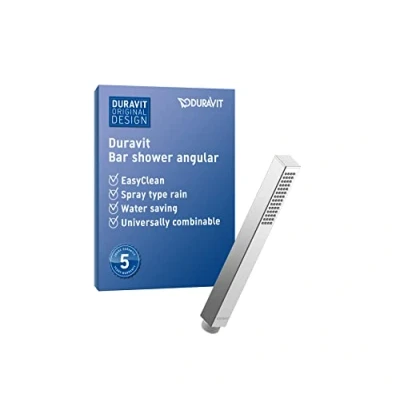 Imagen de Duravit Universal ducha de mano, cabezal con chorro tipo Rain, manual angular, alcachofa la toberas silicona fáciles limpiar, rociador, cromo