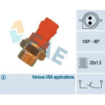 Imagen de FAE 36340 Interruptor de temperatura, ventilador del radiador FORD: FIESTA 2, Escort 5, Sierra Mk2 Berlina