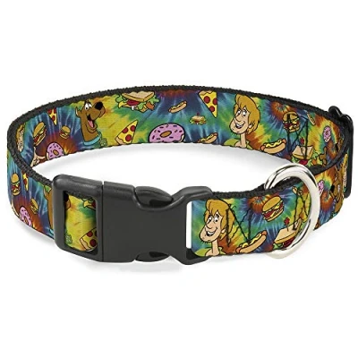 Imagen de Collar de Perro con Clip plástico Scooby Doo y Poses peludas Munchies Tie Dye Multicolor 15 a 26 Pulgadas 1.0 Ancho