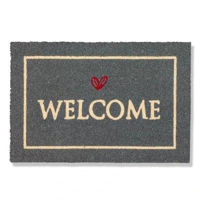 Imagen de ASTRA Felpudo Interior Welcome atrapapel Suciedad Antideslizante de Coco Antibacteriano Resistente Puerta 40x60 cm 100%