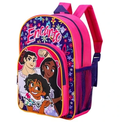 Imagen de Encanto Mochila escolar para niños y niñas, con bolsillo lateral de malla frontal cremallera, multicolor, 36.7cm (height), 26cm (width), 13cm (depth)
